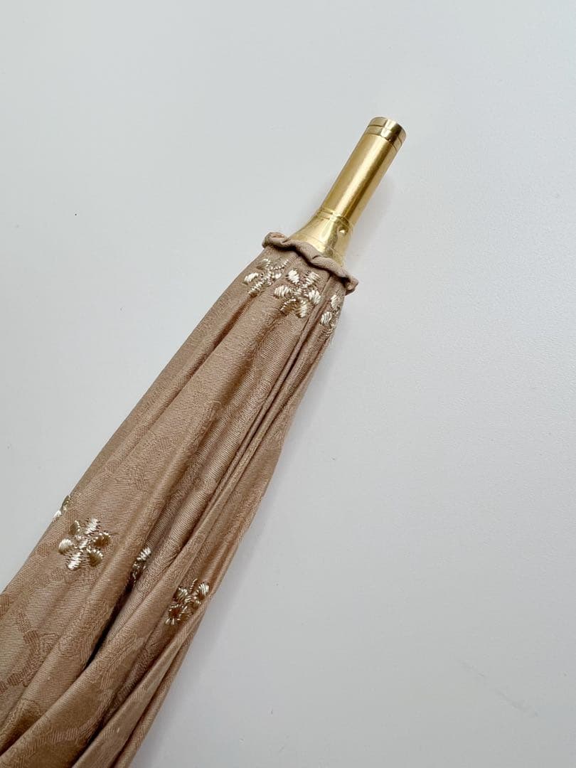 CELINE 日傘 ベージュ 刺繍 logo