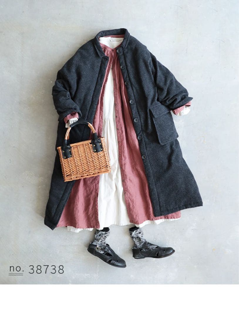 【完売品】ソウルベリー soulberry まこちゃんの着崩しコート グレー