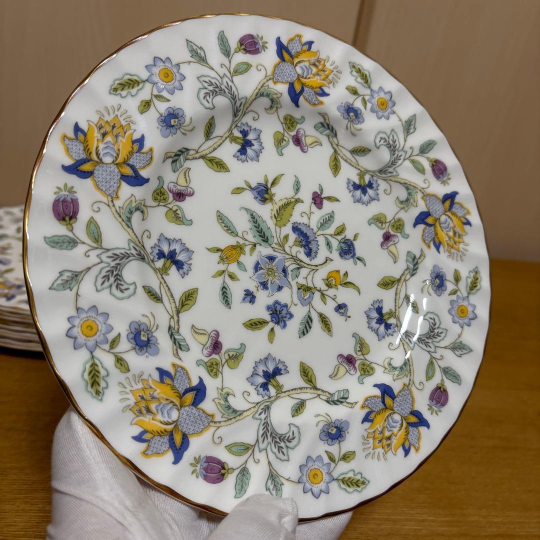 ミントン　50th アニバーサリー　ハドンホールブルー　ゴールドライン　プレート