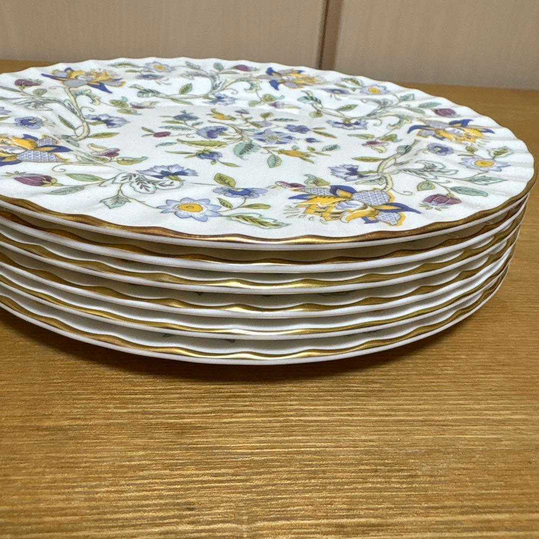 ミントン　50th アニバーサリー　ハドンホールブルー　ゴールドライン　プレート