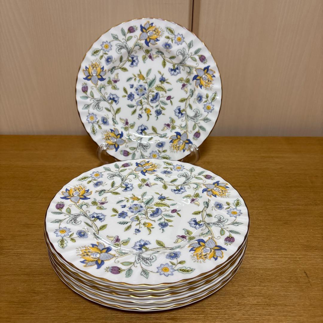 ミントン　50th アニバーサリー　ハドンホールブルー　ゴールドライン　プレート