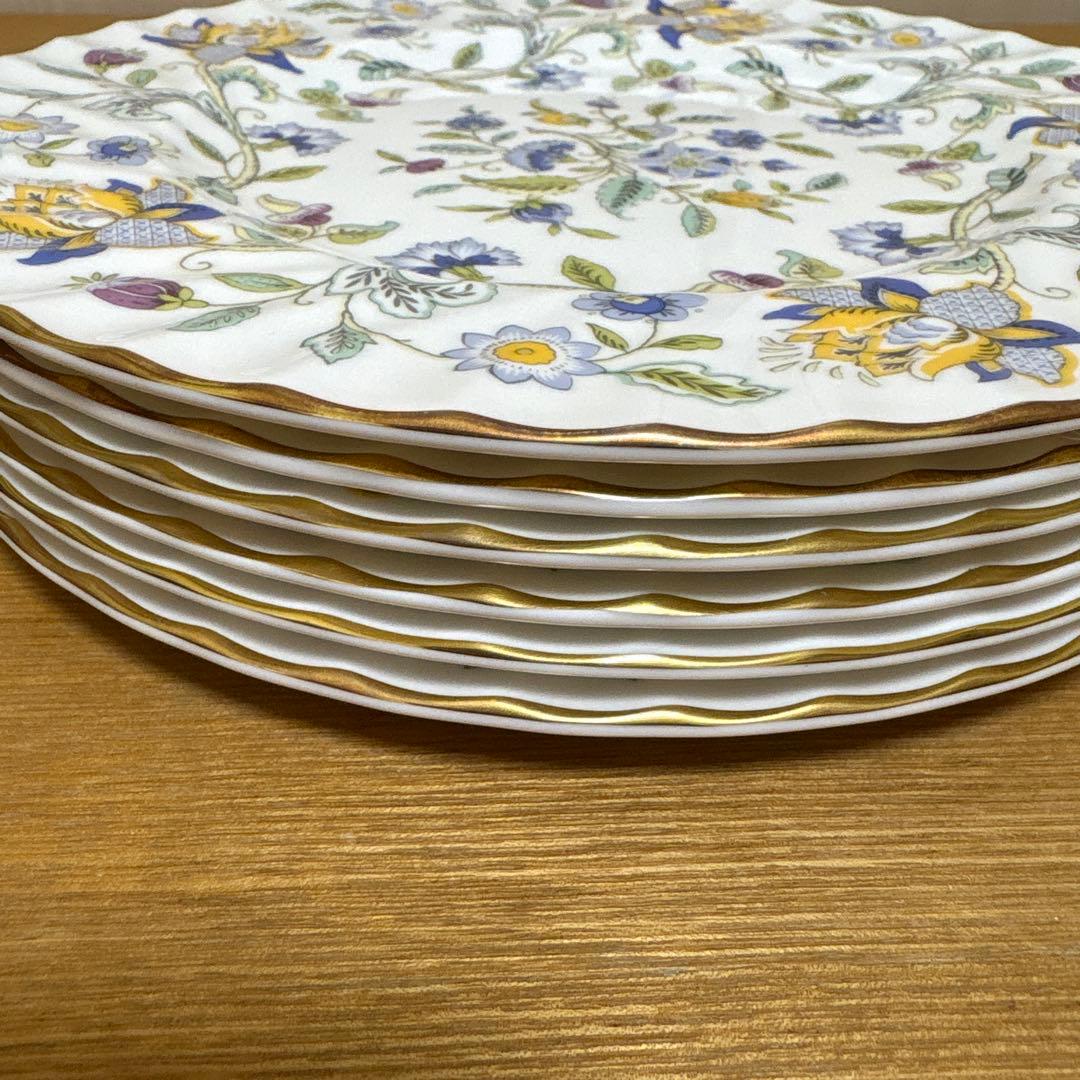 ミントン　50th アニバーサリー　ハドンホールブルー　ゴールドライン　プレート