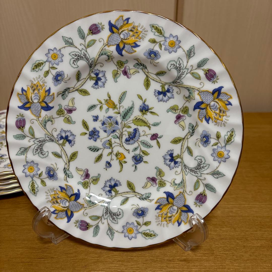 ミントン　50th アニバーサリー　ハドンホールブルー　ゴールドライン　プレート