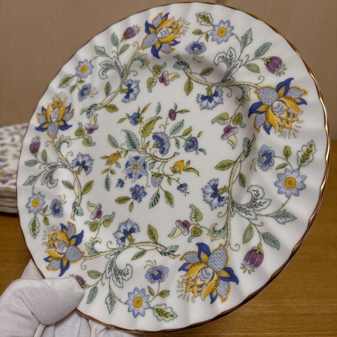 ミントン　50th アニバーサリー　ハドンホールブルー　ゴールドライン　プレート