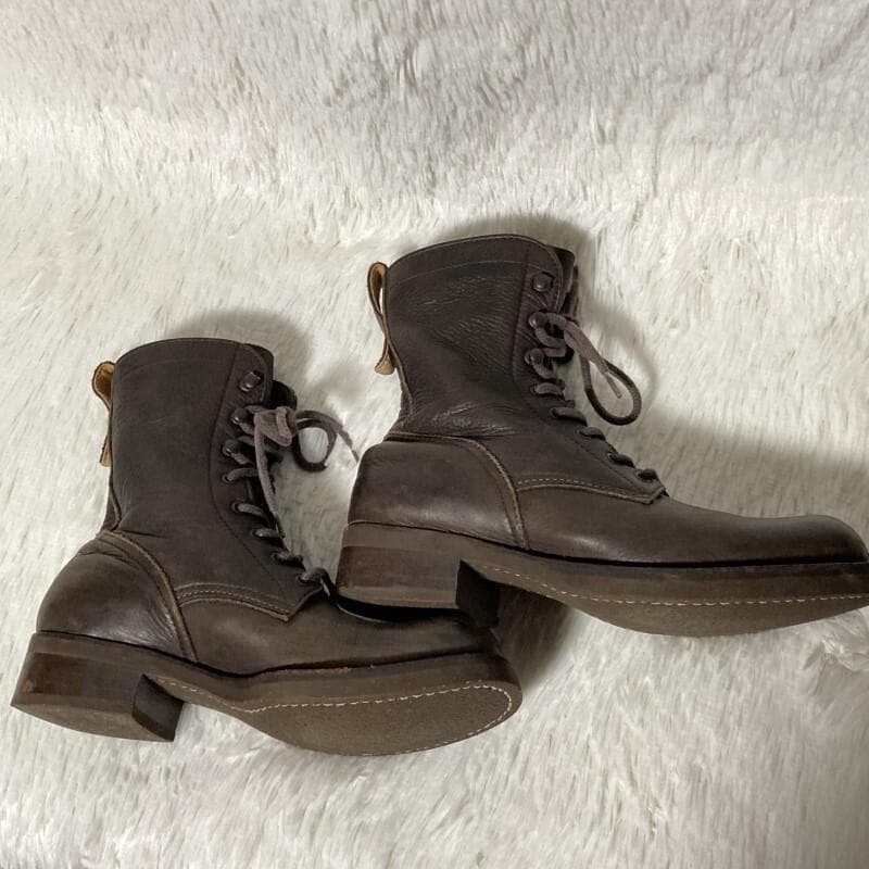 MR.OLIVE★ME524★WATER PROOF★防水ロガーブーツ 茶7.5