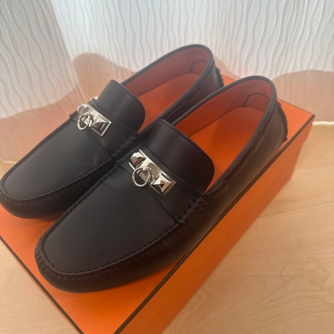 エルメス　革靴　モカシン メンズ　43