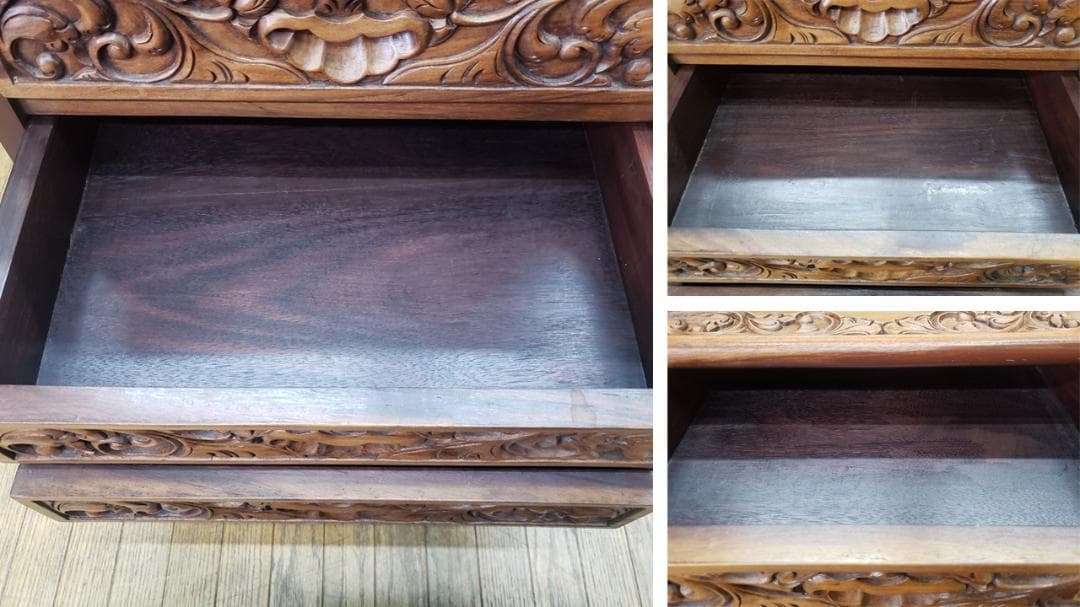 Akira 　D3　おそらくイタリア製　アンティーク　猫脚　彫刻　四段