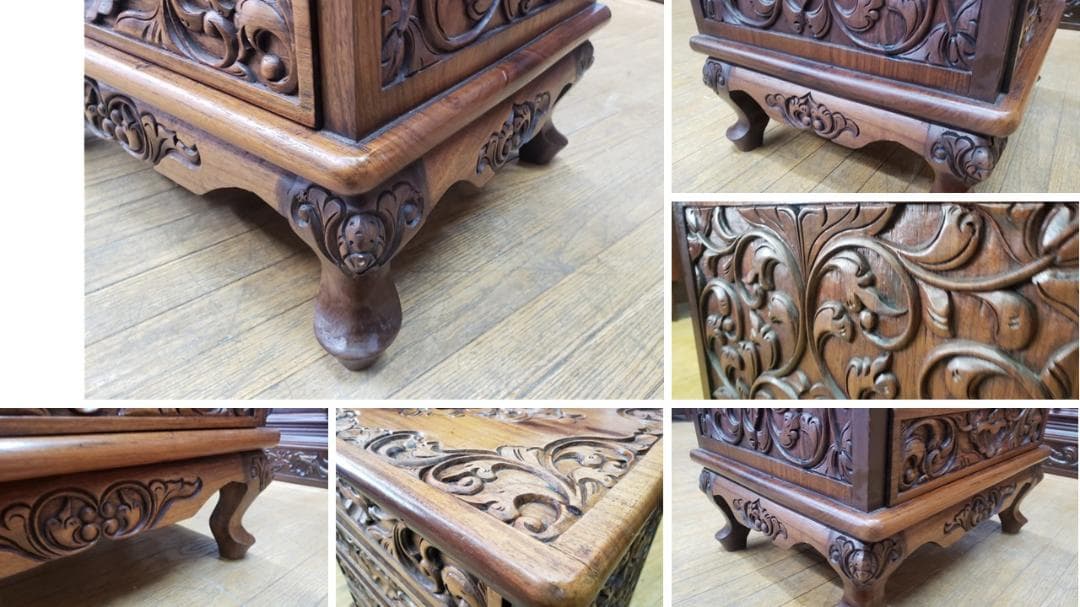 Akira 　D3　おそらくイタリア製　アンティーク　猫脚　彫刻　四段