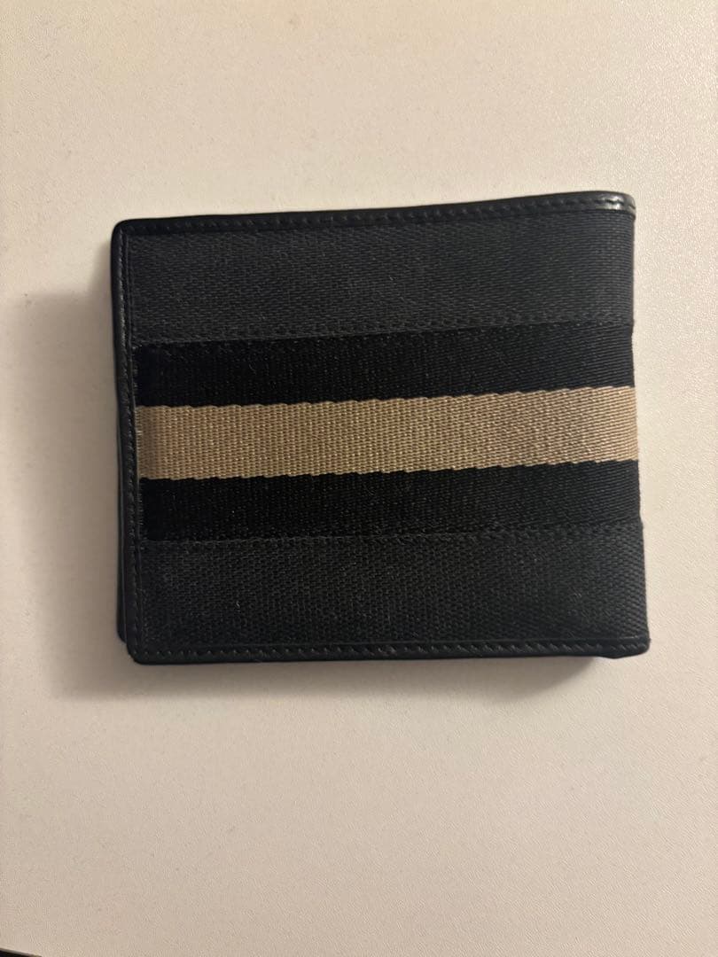 Gucci 二つ折り財布 ブラック ベージュ　vintage