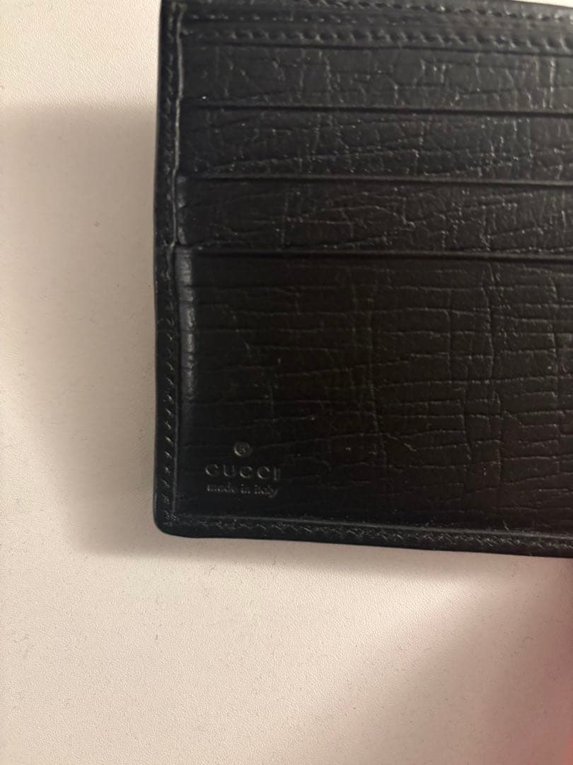 Gucci 二つ折り財布 ブラック ベージュ　vintage