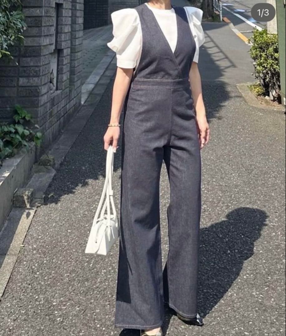 新品未使用　cygne シーニュ　デニムサロペット　0