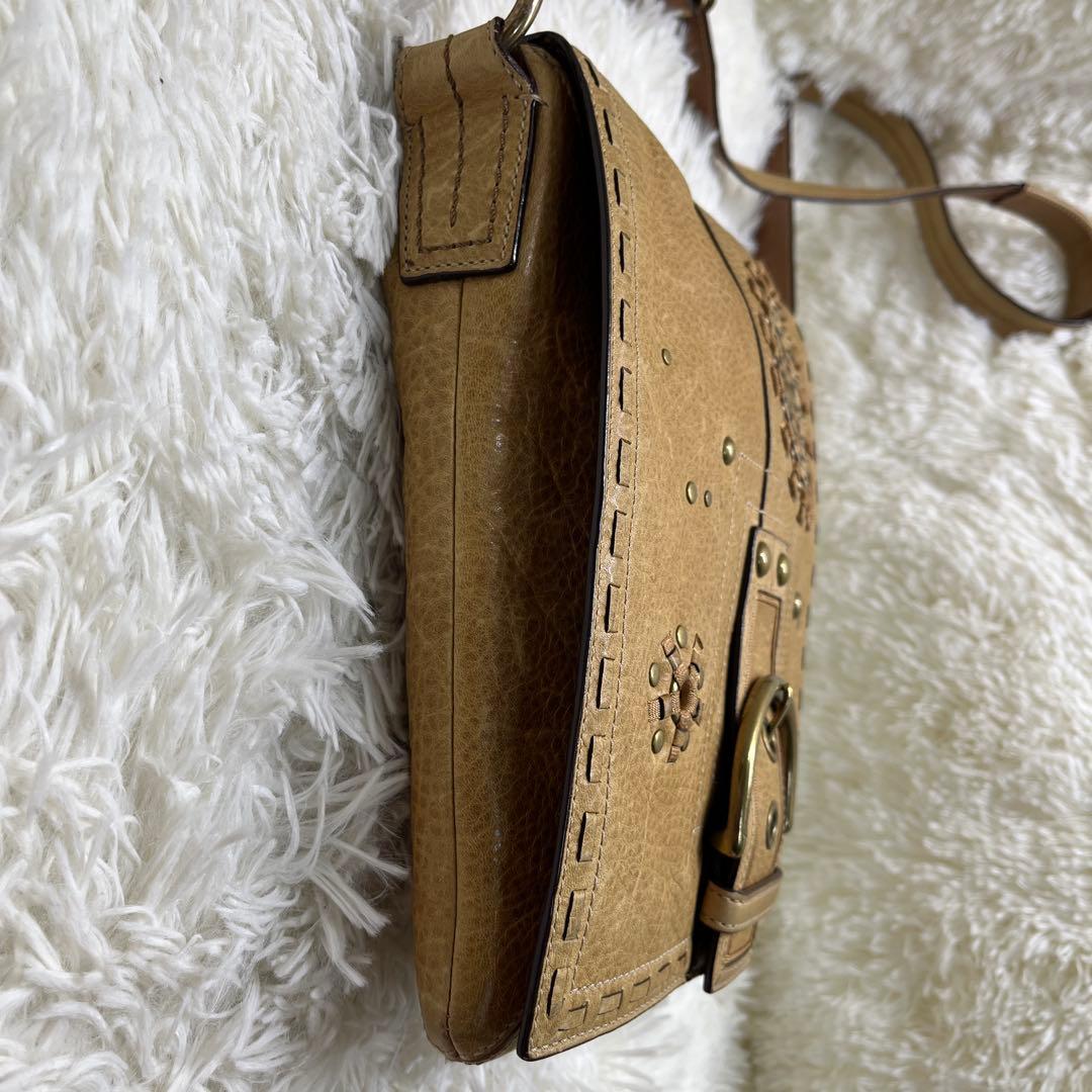 希少 COACH ショルダーバッグ スタッズ ヴィンテージ レザー 10065