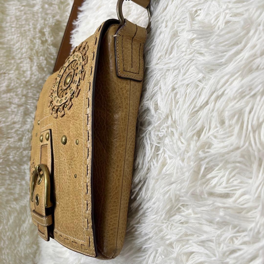 希少 COACH ショルダーバッグ スタッズ ヴィンテージ レザー 10065