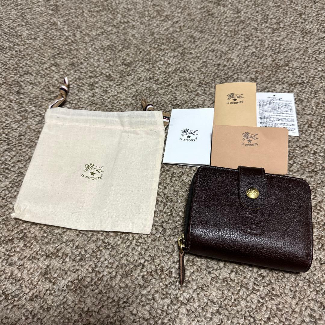 イルビゾンテ ウォレット こげ茶 ラウンドファスナー 二つ折り財布 C0960