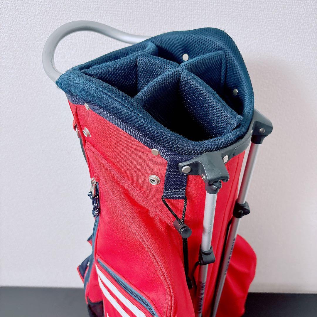 ジャックバニー スタンド式 キャディバッグ 5分割 9型 フードカバー付 レッド