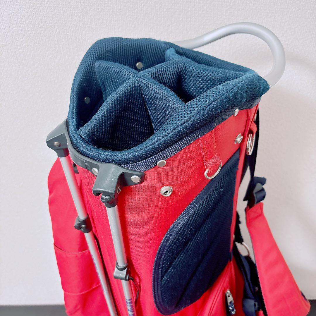 ジャックバニー スタンド式 キャディバッグ 5分割 9型 フードカバー付 レッド