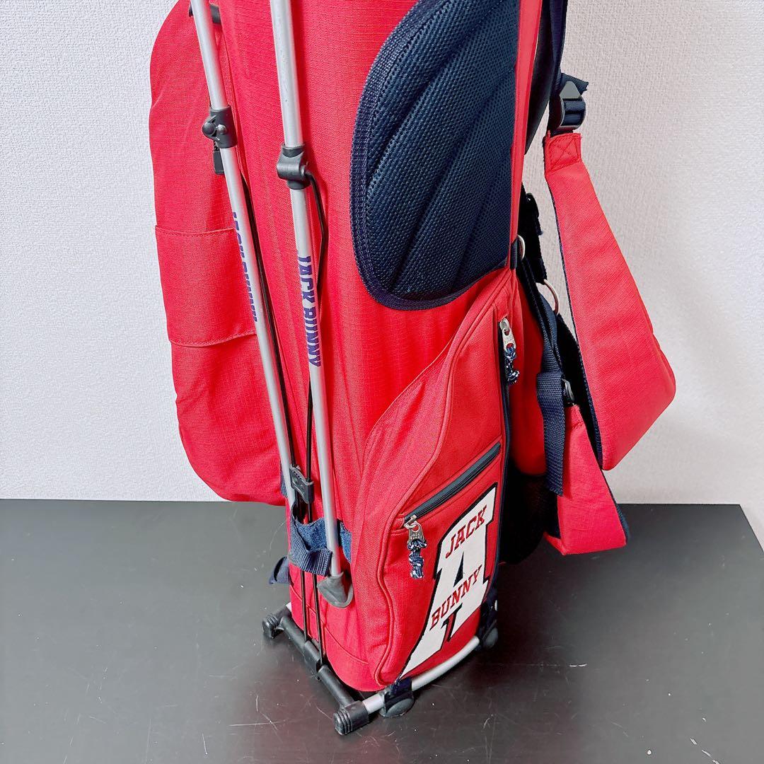 ジャックバニー スタンド式 キャディバッグ 5分割 9型 フードカバー付 レッド