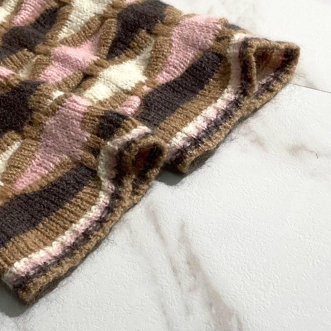 美品✨MISSONI オレンジタグ　モヘア混ウールニットロングコートマルチカラー