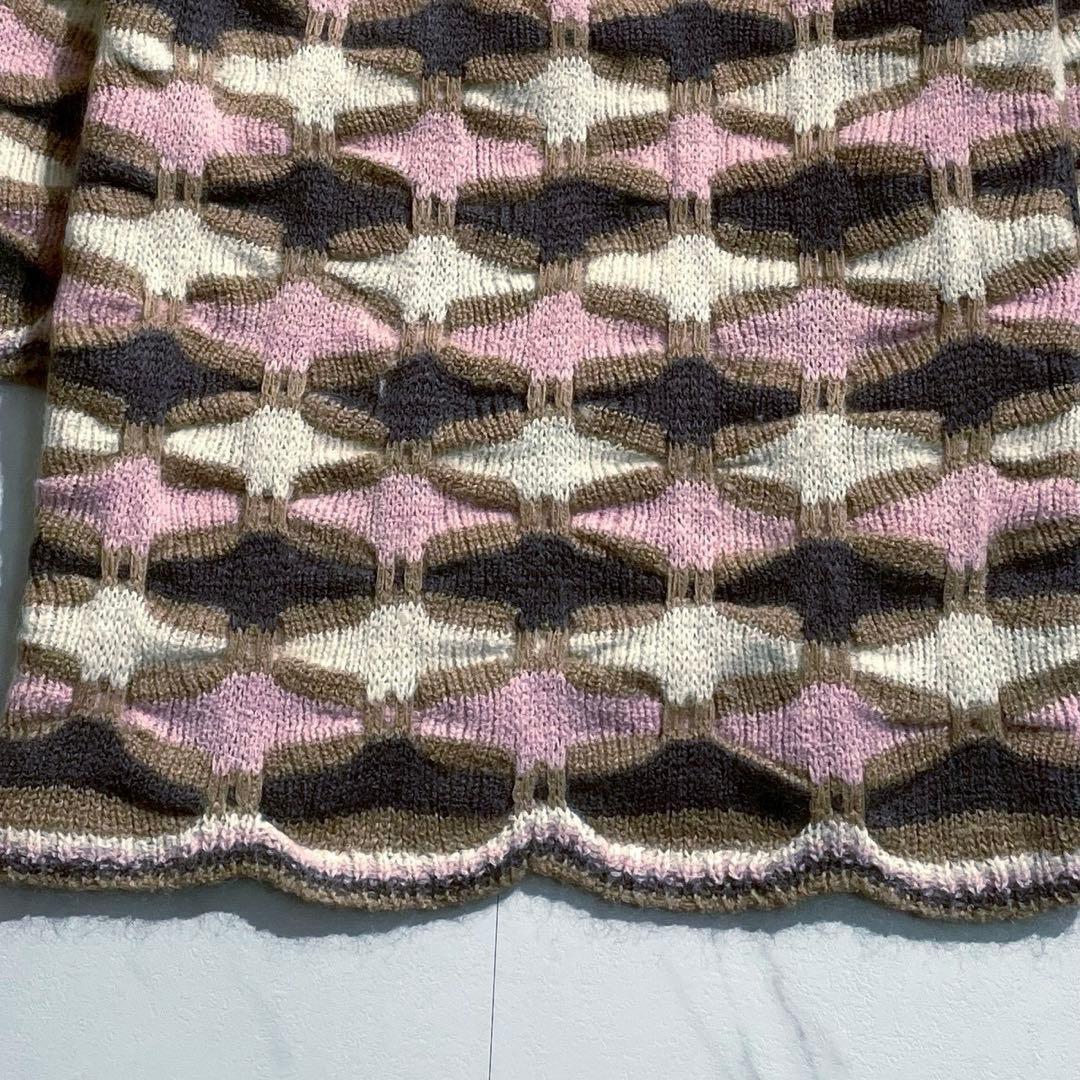 美品✨MISSONI オレンジタグ　モヘア混ウールニットロングコートマルチカラー