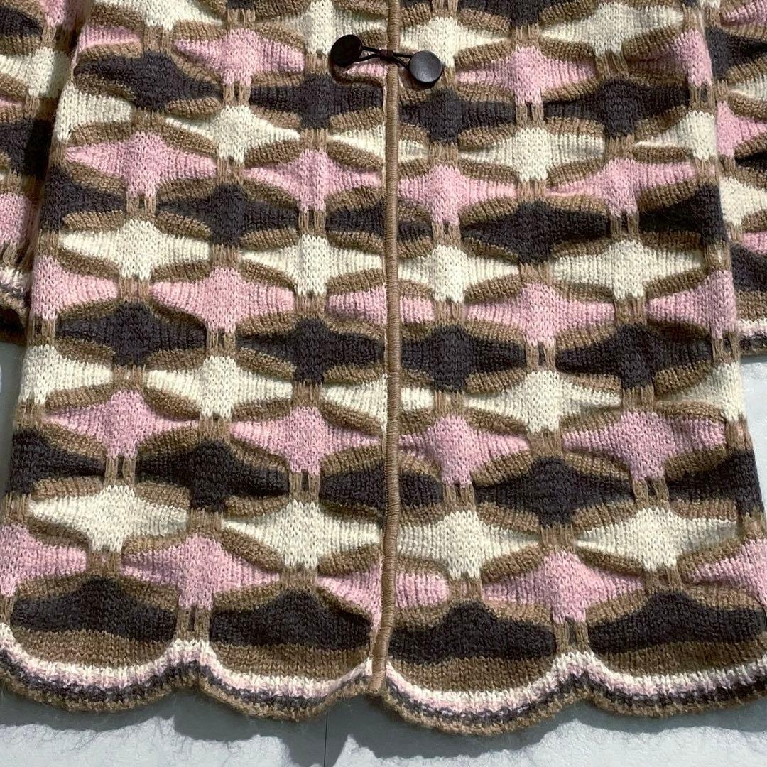 美品✨MISSONI オレンジタグ　モヘア混ウールニットロングコートマルチカラー