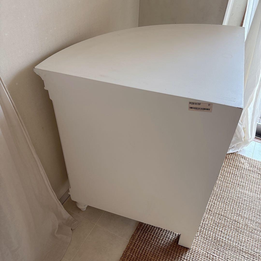 白家具　シャビーシック　フレンチカントリー　コーナーキャビネット　フランス製