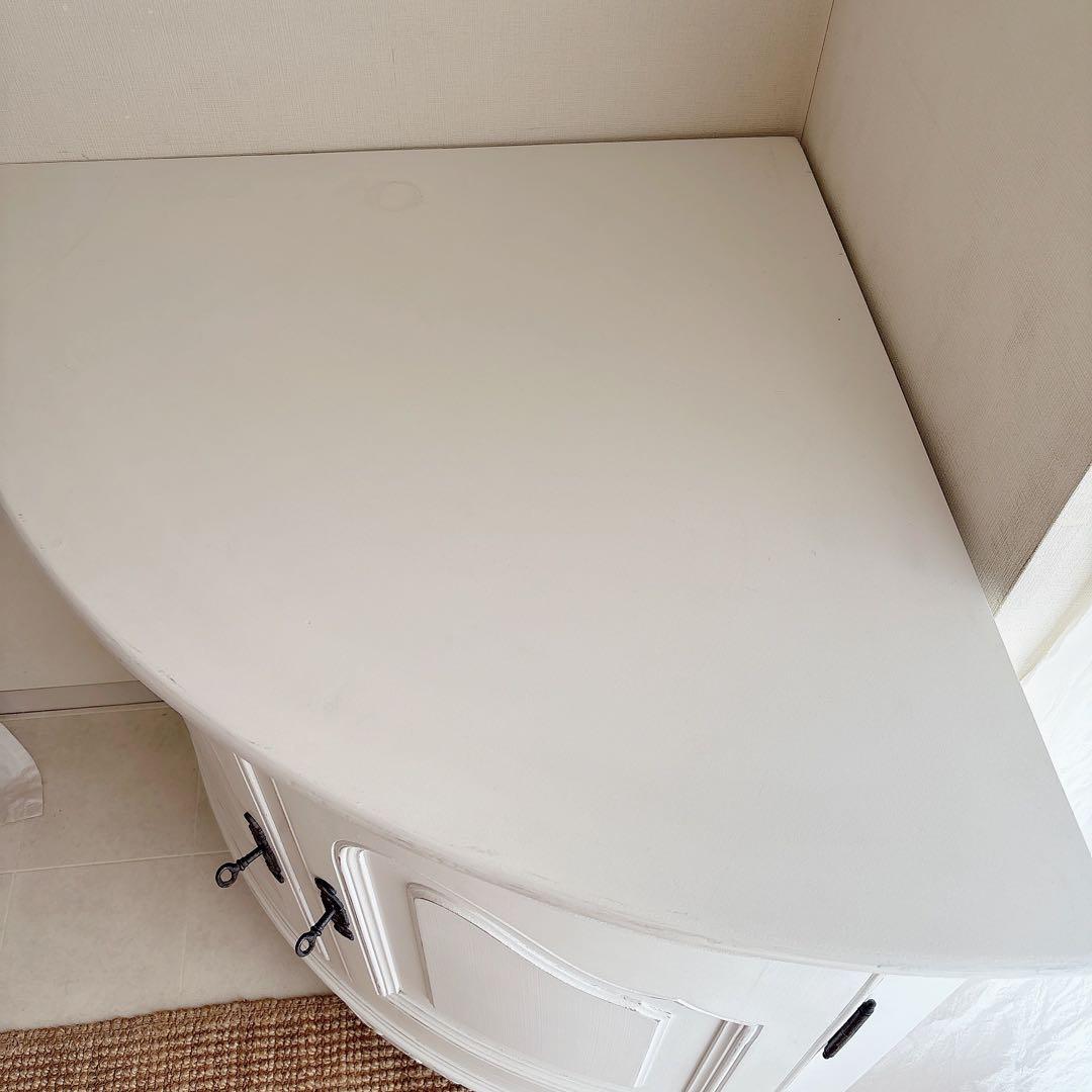 白家具　シャビーシック　フレンチカントリー　コーナーキャビネット　フランス製