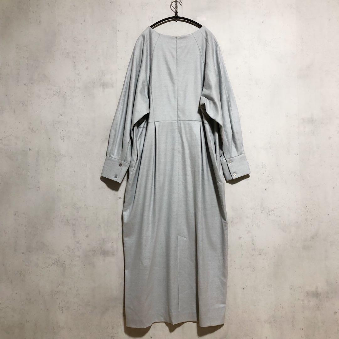 美品　MOGA 17号 大きいサイズ ウォッシャブルサキソニーマキシワンピース