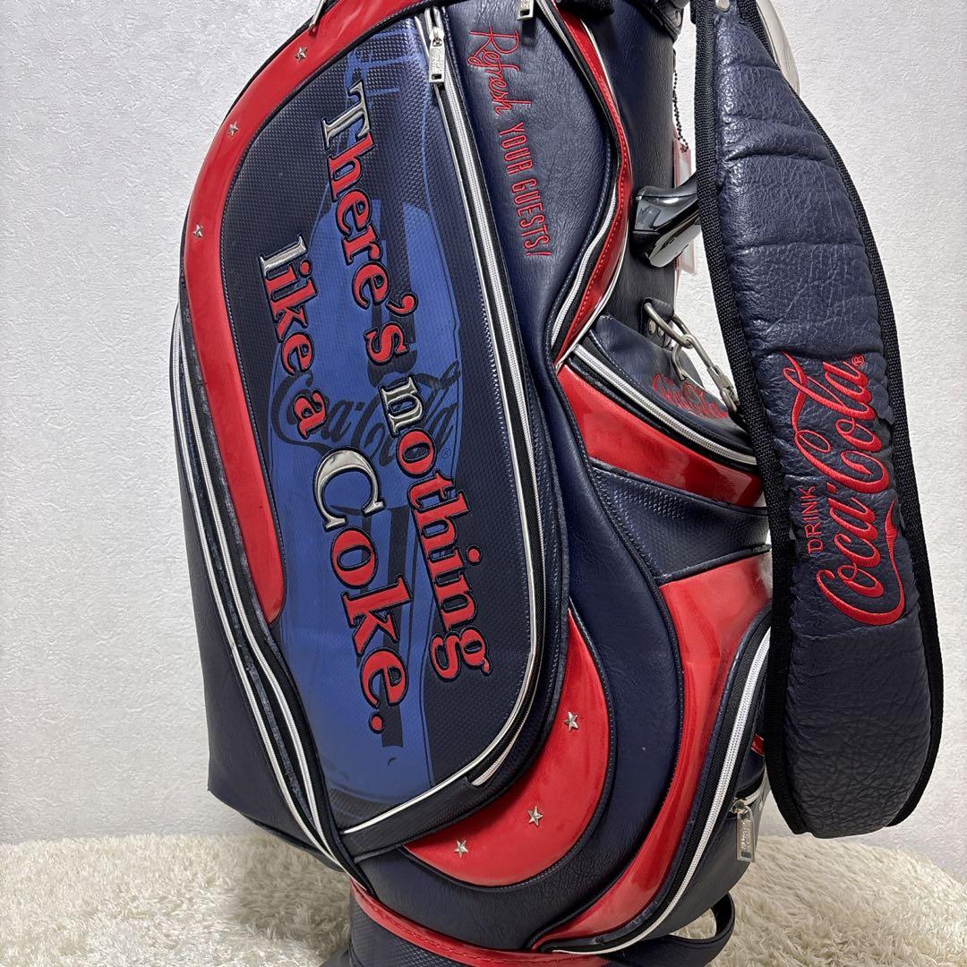 【希少品】 コカコーラ キャディバッグ カート式 8分割 レザー・エナメル仕様