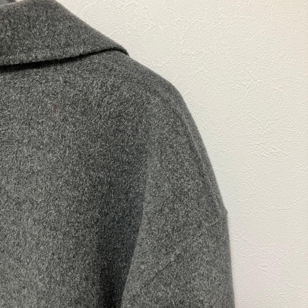 ダブルフェイス Pコート アイニードモアシューズ ウール100% グレー