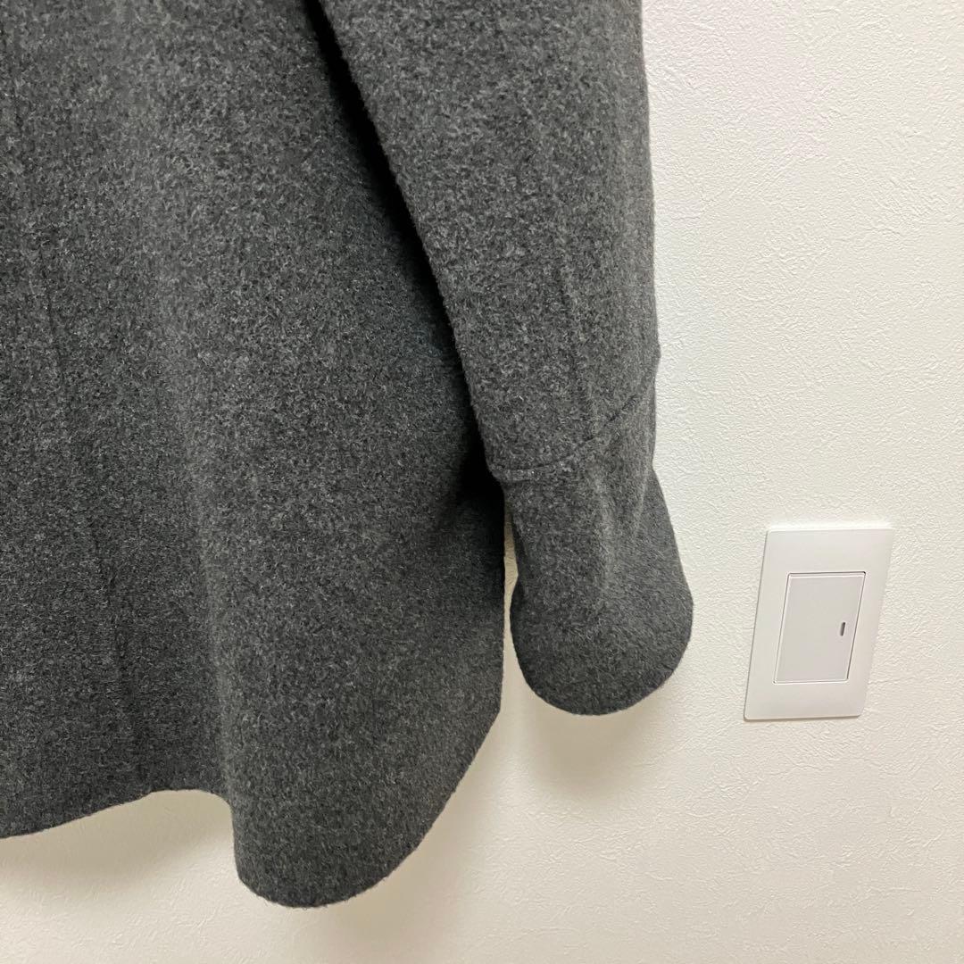 ダブルフェイス Pコート アイニードモアシューズ ウール100% グレー