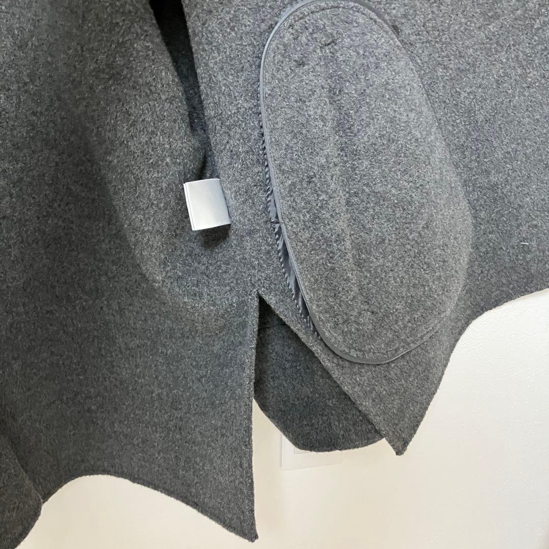ダブルフェイス Pコート アイニードモアシューズ ウール100% グレー