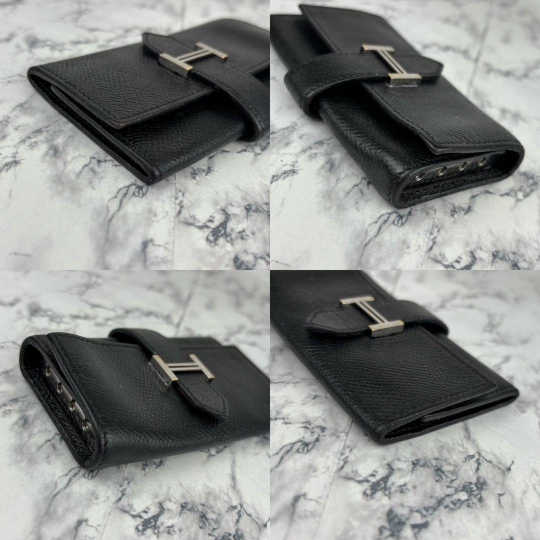 104 HERMES ベアン　キーケース　4連　シルバー　C刻印