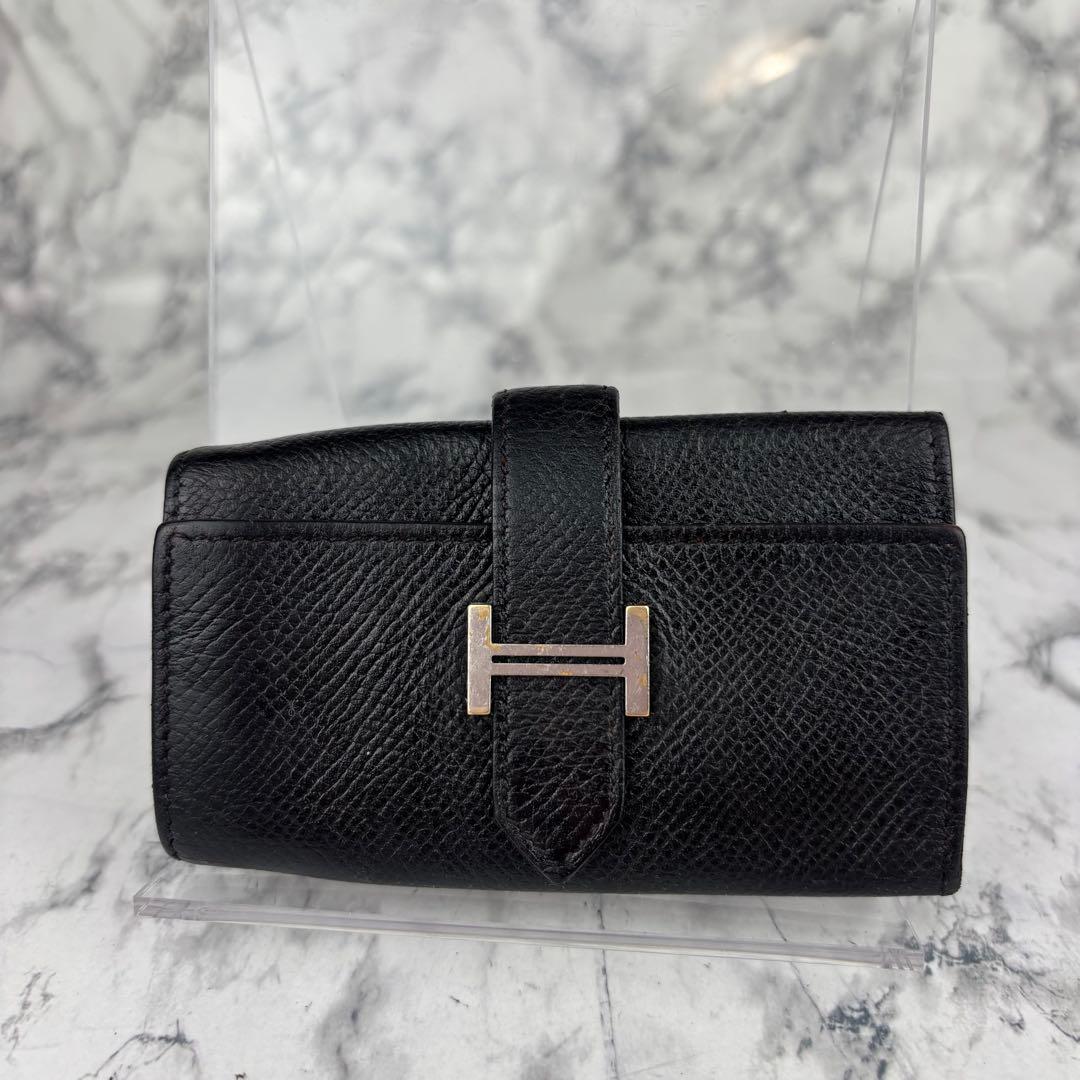 104 HERMES ベアン　キーケース　4連　シルバー　C刻印