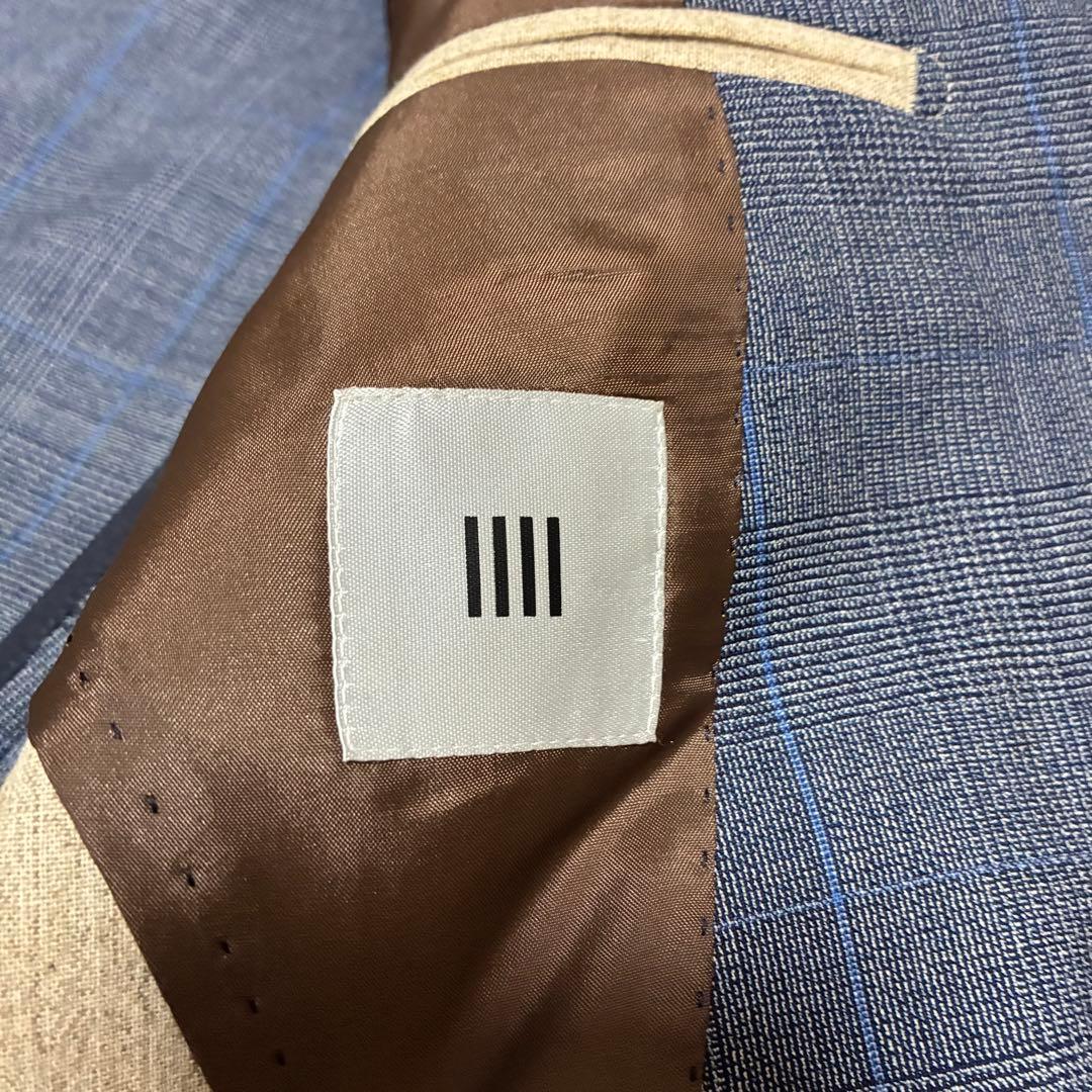 スーツセレクト　スーツ　3ピース　ブルー　格子柄　背抜き　ビジネス　冠婚葬祭