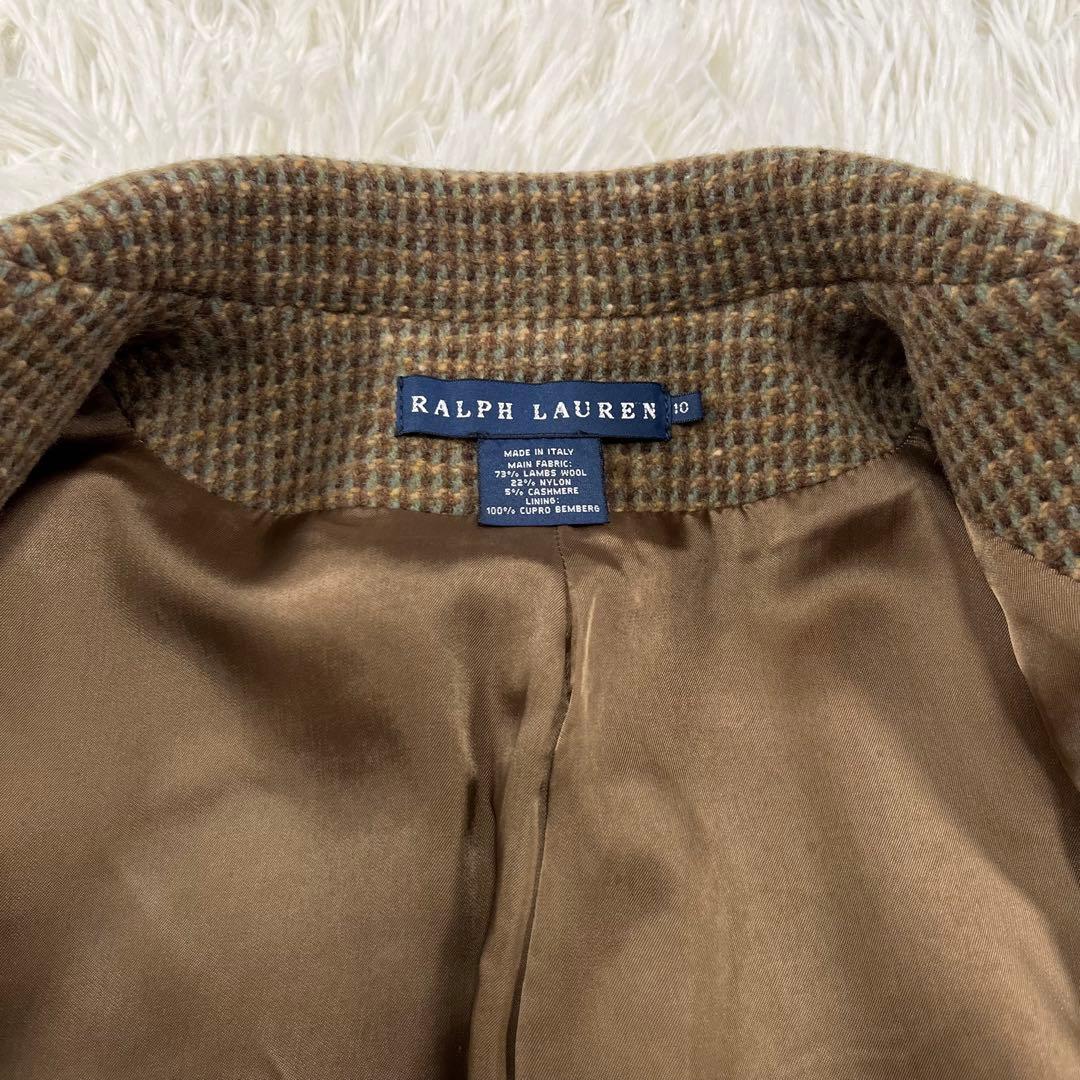 イタリア製✨カシミヤ混✨ラルフローレン　レディースジャケット　ツイード　L相当