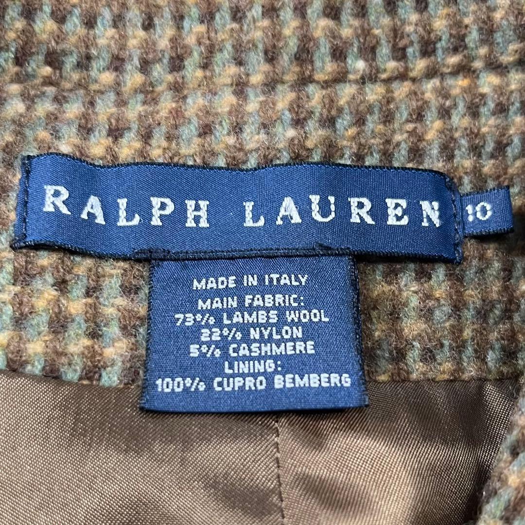 イタリア製✨カシミヤ混✨ラルフローレン　レディースジャケット　ツイード　L相当