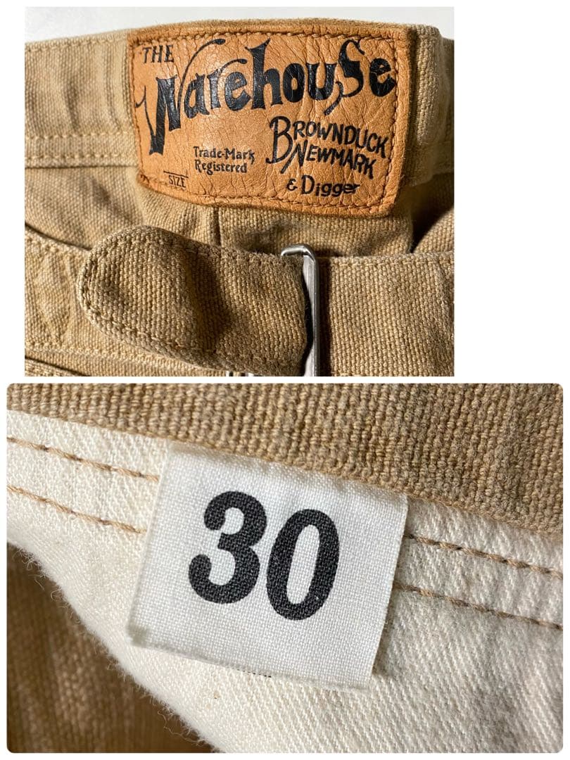 良品】ウエアハウス　ワークパンツ　Brownduck Digger　シンチバック