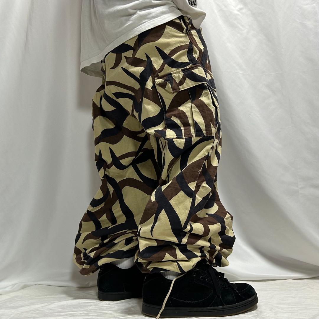 00s トライバルカモ BDU コンバット パラシュート カーゴパンツ 極太