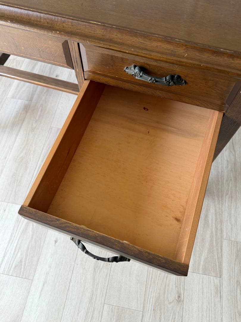 日本製 アンティーク デスク 机 ヴィンテージ 什器 書斎机 事務机 モリヤ家具