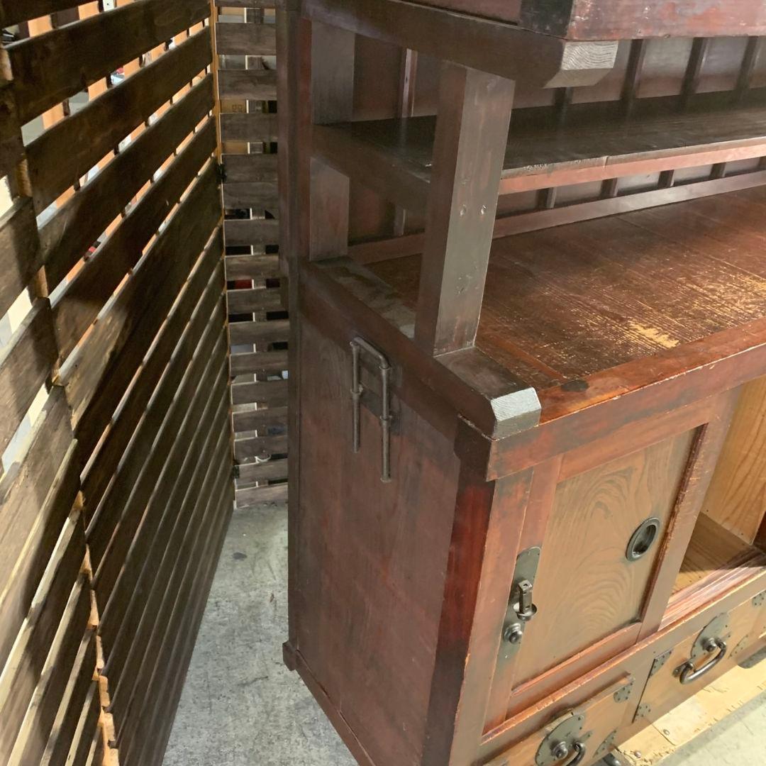 I489\" 引き取り限定 現状品 昭和レトロ 茶箪笥 飾り棚 アンティーク