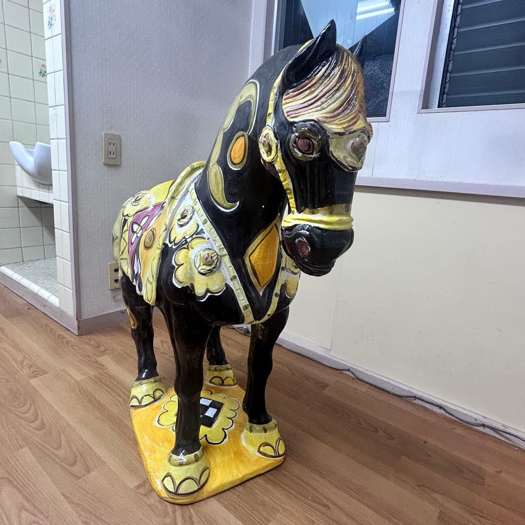 Pamela Ferrari サイン入 大型陶器 馬 彫刻 アート作品　引取限定