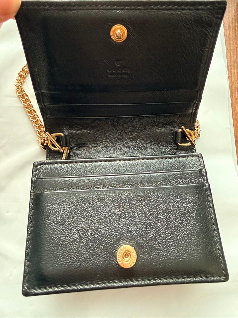 良品 グッチ ラジャ タイガー チェーンウォレット シェリー 二つ折り財布