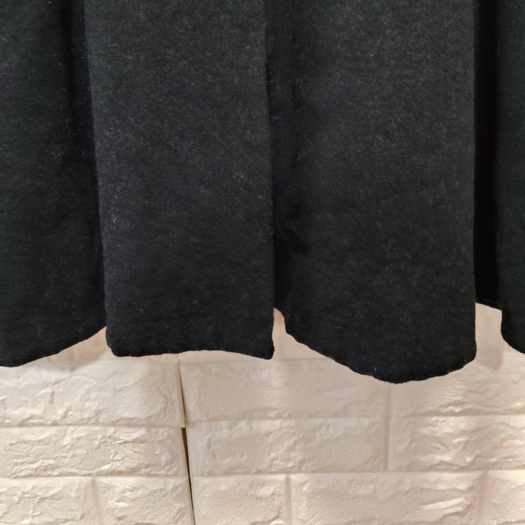 【希少】ジリ 日本製フード付き ブラック ケープ 無地 毛混 GIGLI