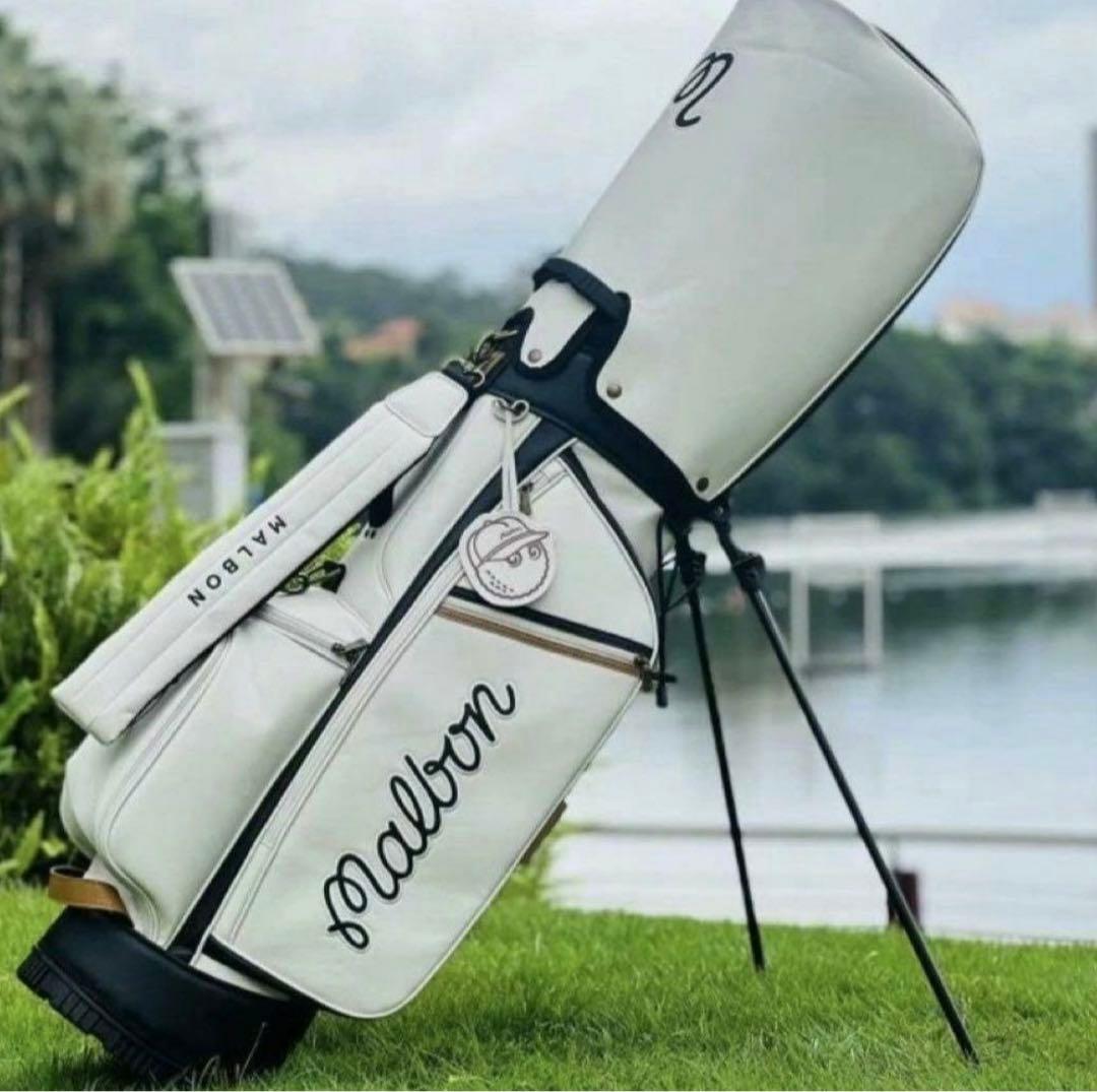 マルボンゴルフ キャディバッグ Malbon Golf　スタンドバッグ 白色
