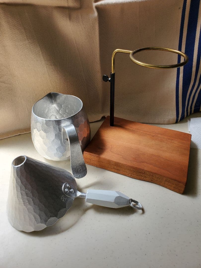 ドリッパーセット（森下シゲキ） 木製スタンド（枯白）付き