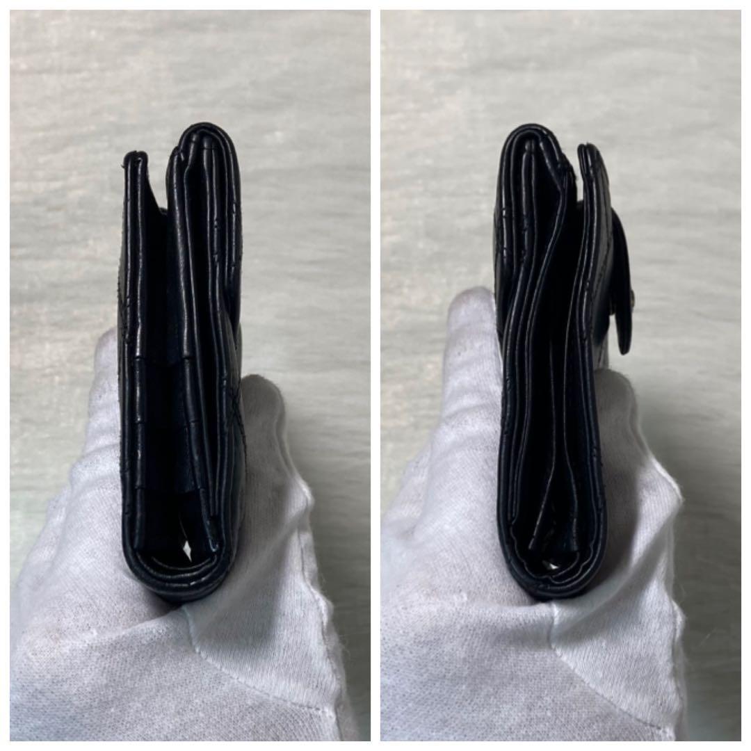 最終値下げ　CHANEL シャネル　二つ折り　人気　黒　ビコローレ　折り財布