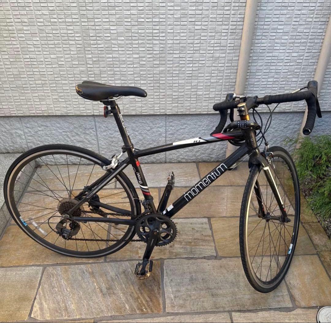 momentum アルミフレーム ロードバイク 7段変速 ブラック 引き取り限定