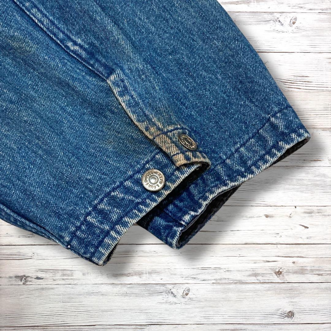 80s ポロ ラルフローレン デニムジャケット シンプル 青 M 1780