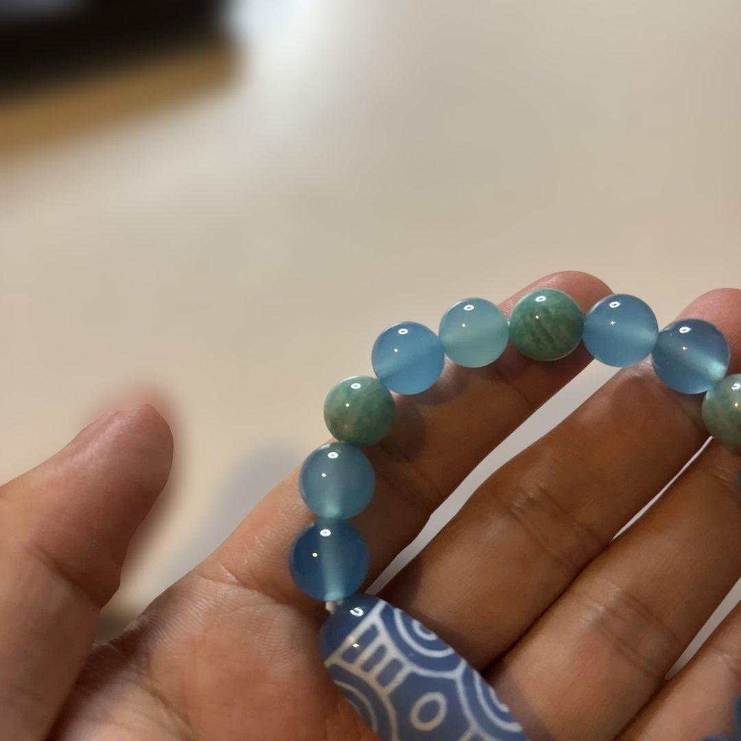 老玉髄龍眼天珠さん！綺麗！青瑪瑙！綺麗！ズーンとくる！アマゾナイトも！