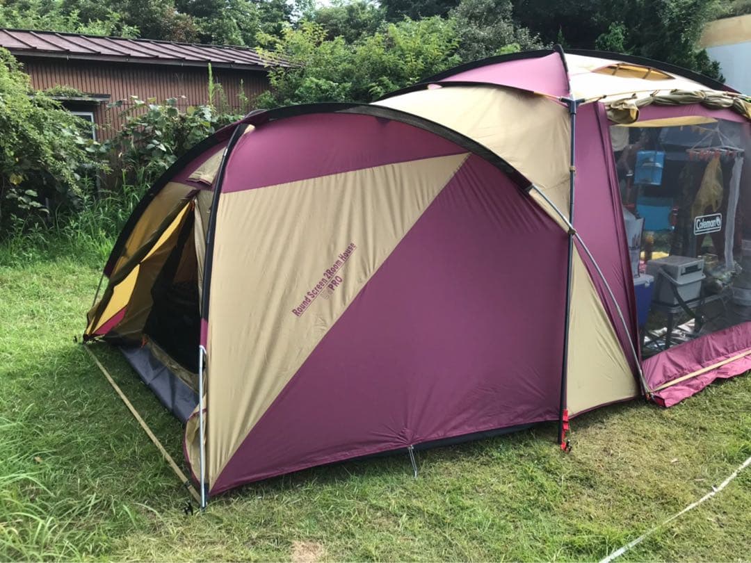 Coleman キャンプテント 大 赤・黄